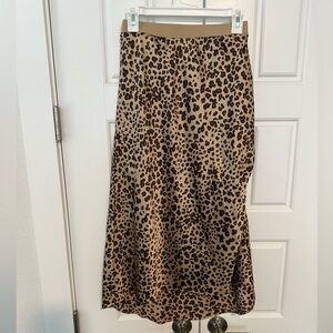 A&F Leopard Print Satin Skirt Size Medium